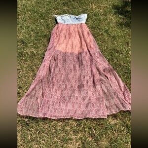 Elegant Pink Ombre Maxi Skirt